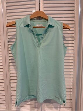Columbia Women's Mint Green Sleeveless Collared Golf Tank